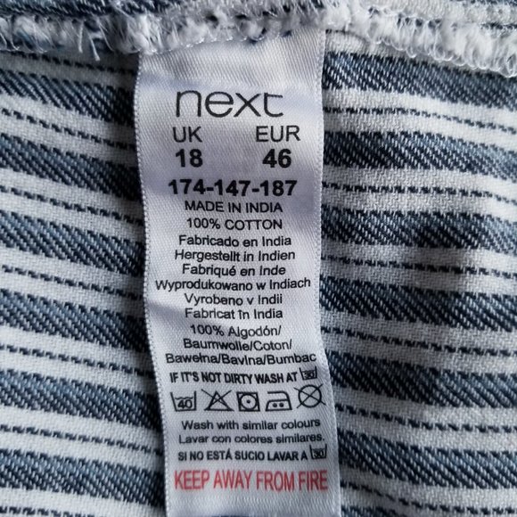 NEXT Indigo Striped Long Sleeve Shirt~14 - Picture 2 of 7